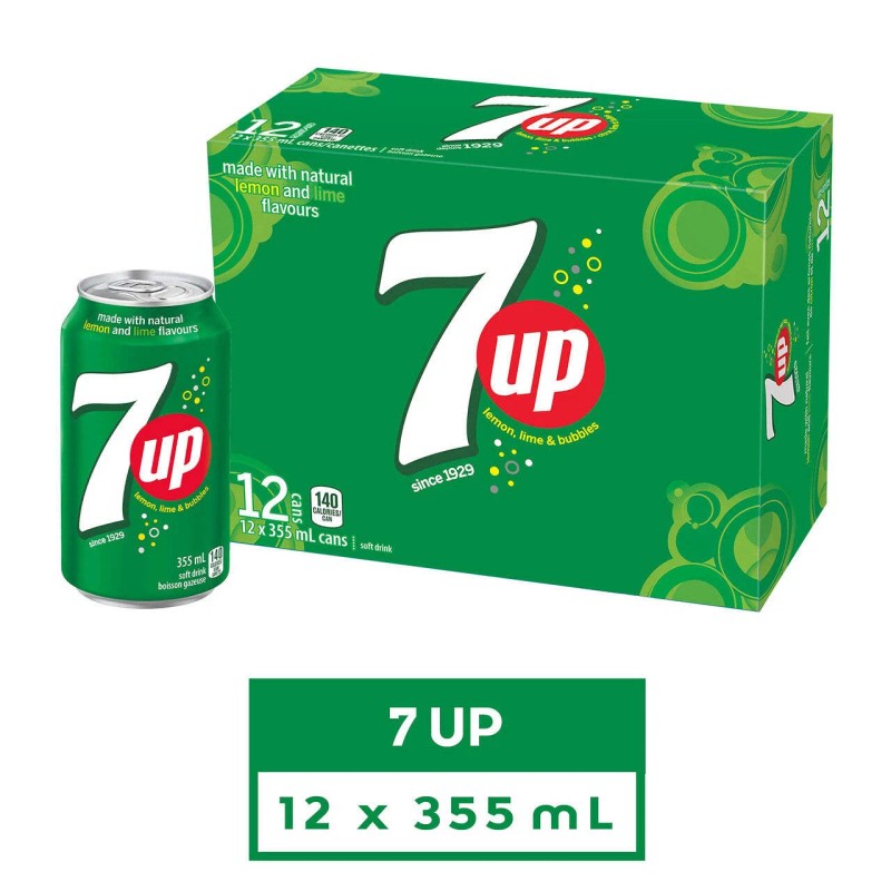 PepsiCo 7UP Soft Drink, 355 mL/12 fl. oz., Cans, 12