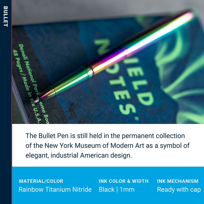 Fisher Space Pen Supernova Rainbow Titanium Nitride Bullet Pen, Ballpoint,