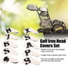 10pcs set PU Waterproof Golf Club Iron Cover Fine Sewing