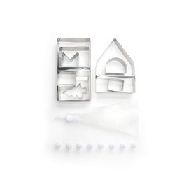 Fox Run 10 Pc Gingerbread House Cookie Biscuit Cutter Mold Bake Set Holiday