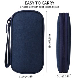 KINMINGZHU Travel Cable Organizer, Electronics Accessories Bag for Charger, Phone, Memory Card, Universal Gadget Organizer (Blue)