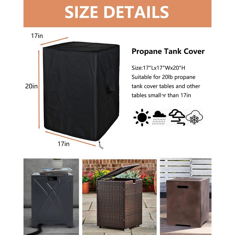 SheeChung Propane Tank Cover 17"x17"x20",Fit for 20 lbs Propane Tank