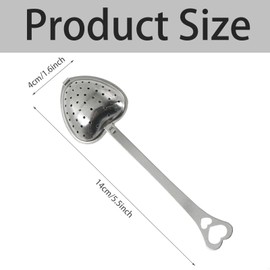 Stainless Steel Tea Strainer Stainless Steel - Heart-Shaped Tea Strainer Ball with Handle Brewing Spoon Tea Infuser Strainer Tea Infuser for Loose Leak Tea Set Tea Brewing Device Tea Bag Tea Ceremony