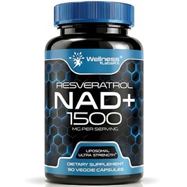 Wellness LABSRX Suplemento liposomal NAD, 1500 mg - Suplemento de resveratrol NAD para mujeres y hombres, NAD+ apoya la salud celular, energía y antie