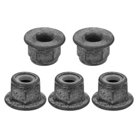 sourcing map M6x1mm Flange Nylon Insert Lock Nuts, 50Pcs Carbon Steel Metric Hex Lock Nuts Self Locking Nuts for Industrial Construction Fasteners, Black