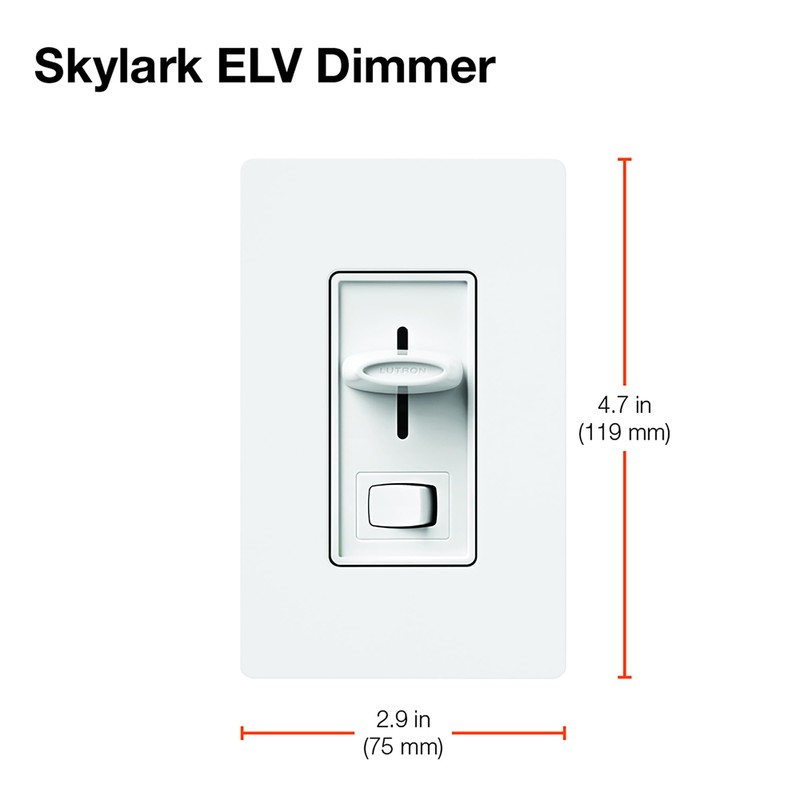Lutron SELV-300P-WH Skylark Electronic Low-Voltage Single-Pole Dimmer, White