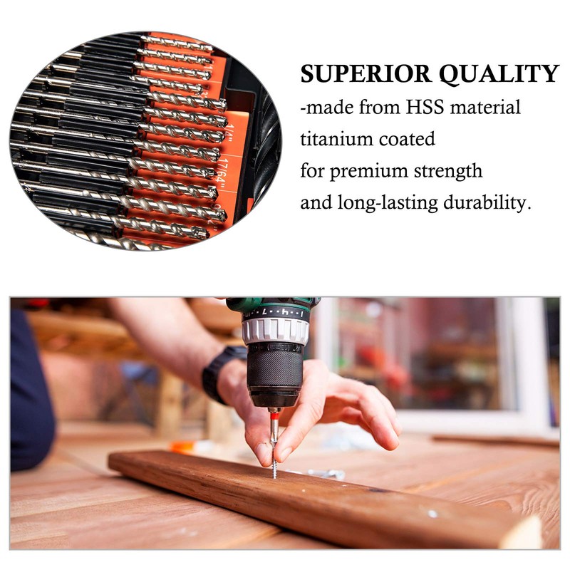 ETERNA Drill Bit Set, 246 PCS Titanium HSS Drill Bit