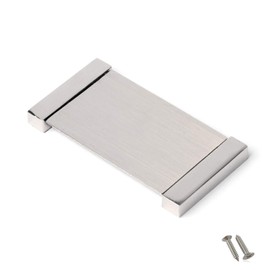 5 Pack - Brushed Nickel Recessed Sliding Door Handle Covered Flush Pull, Rectangle Silver Tone Push Handle, 2.8-Inch Length