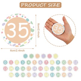 Whaline 50Pcs Pastel Number Magnetic Accents Number 0-36 Magnet Stickers with Blank Writable Calendar Accents for Back to School Home Classroom Whiteboard Teaching Study Math Arithmetic