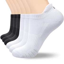 coskefy Sports Ankle Socks Thick Cushion Cotton Low Cut Running Athletic Socks for Men Women (6 Pairs) Large