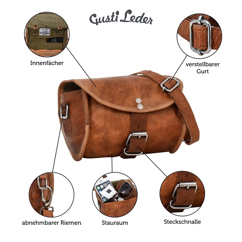 Gusti Rudi A. Bicycle Bag Leather Handlebar Bag Saddle Bag