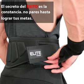 Elite Fitness Calleras con muñequera para Crossfit y Gimnasio, Guantes con 3 Agujeros, Protector de Manos Unisex (Negro, Mediano)