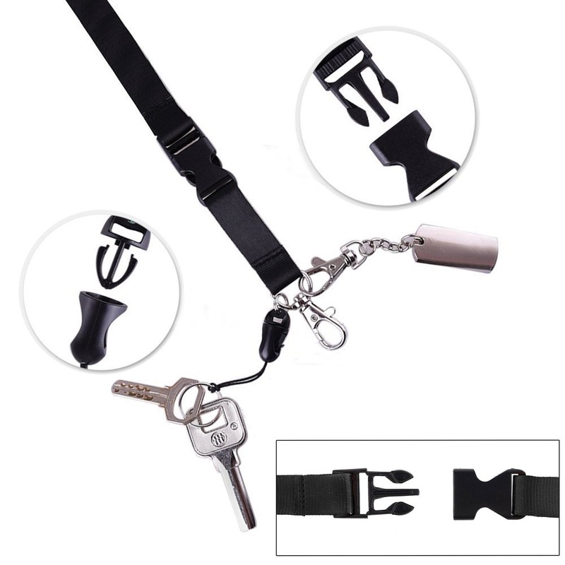 YOUOWO 1 Pack ID Badge Holder with Black Lanyards Neck