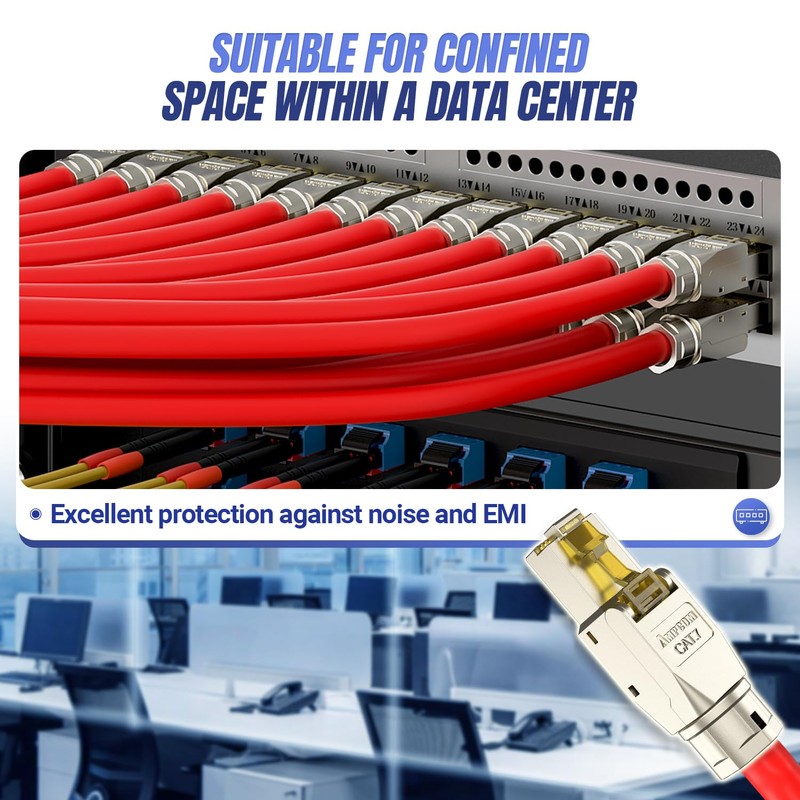 AMPCOM STP CAT7 RJ45 Connector Zinc-Alloy Tool-Free Ethernet Field Termination