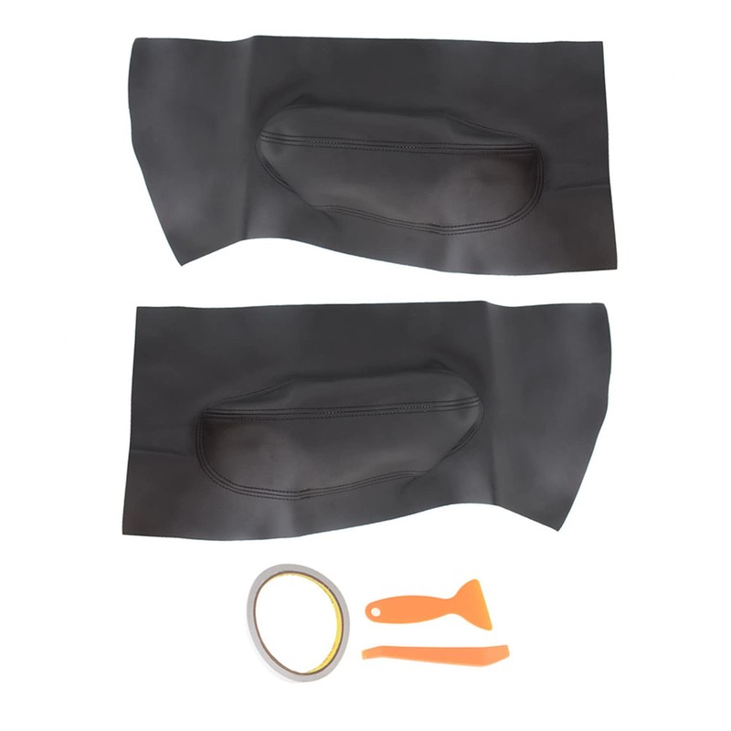 SEBLAFF 1Pair Black Door Panel Synthetic Leather Insert Cards Cover