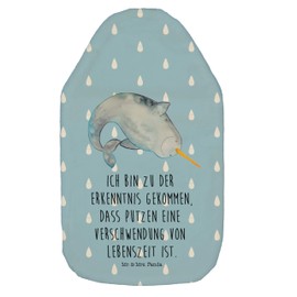 Mr. & Mrs. Panda Narwal Hot Water Bottle Gift, Children's Hot Water Bottle, Grain Cushion, Hot Water Bottle Cover, Hot Water Bottle with Cover, Sea, Cleaning