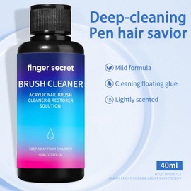 Nail Brush Cleaner-Professional Nail Cleaner Kit with Glass Cup and 20 PCS Cleaning Pads for Acrylic Nail Quickly Clean Quickly Cleaning Nail Art Liner Salon At Home.