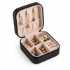 Portable Jewelry Case, PU Leather Travel Box, Earring and Ring