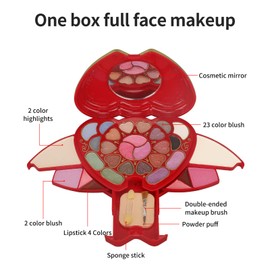 Eyeshadow Palette, 31 Colours Eyeshadow Palette Contouring Kit Combination with Lip Gloss, Blusher Cosmetic Make Up Kit, Highly Pigmented Colours, Eyeshadow Make Up Cosmetics