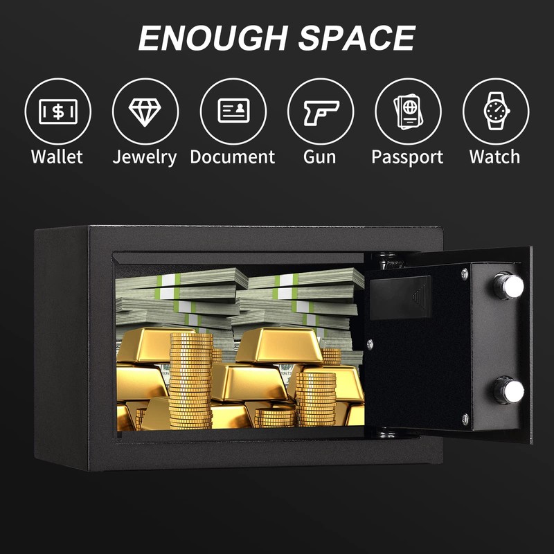 Tenamic Fireproof Safe Box 0.4 Cuft Electronic Digital Security Box,