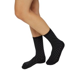 ESPRIT Women's Fine Dot 2-Pack Socks Sustainable Organic Cotton Reinforced Women's Socks Skin Friendly Durable Dotted Everyday Multipack 2 Pairs, Black 3000.
