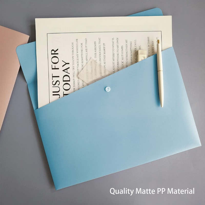 VANRA Plastic Envelope A4 File Case File Bag Button Closure