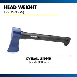 Estwing 1.25 lb Axe with 14" Indestructible Handle, Long Lasting Sharpness, Head Doesn't Loosen, Ideal for Chopping Wood & Knocking Out Chips (Model #62380)