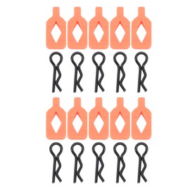 10Pcs RC Body Clips Pins Lightweight Sturdy Durable RC Body Clips Bent R Pins Fit for Axial 1/24 SCX24 AXI206000 RC Car Orange