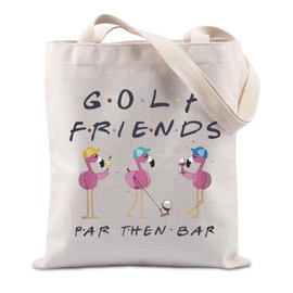 JTOUK Golf Friends Tote Bag Par Then Bar Flamingo Golf Canvas Shopping Bag for Golf Fans (Golf Friends Tote EU)
