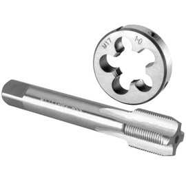 Burkit M17 x 1 juego de llave y troquel, M17 x 1.0 rosca de máquina y troquel redondo para mano derecha