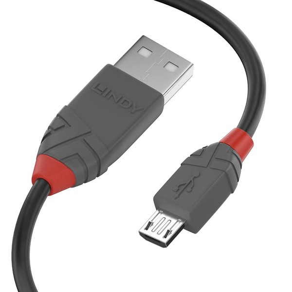LINDY 36734 3 m Anthra Line USB 2.0 Type A to Micro-B Cable - Black