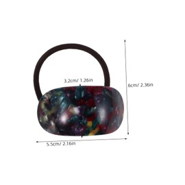 Outanaya 2pcs Curved U-shaped Elastic Hair Ties for Women Stylish Acetate Ponytail Holders Grip Effortless Elegance for All Hair Types Colorful White and Glazed Color