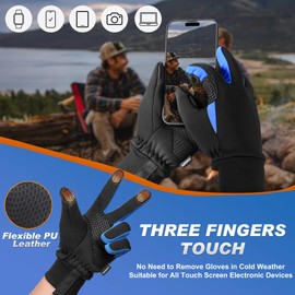 Sukeen Winter Gloves Men Women, Soft Warm Winter Gloves with Touchscreen Fingers, Anti-Slip Winter Gloves for Men Women, Windproof Thermal Gloves for Running, Driving, Cycling, Workout, Blue, M