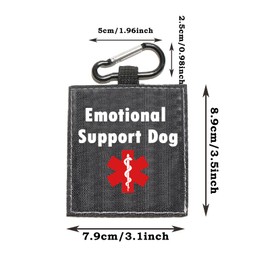 Therapy Service Dog Leash Sleeve Emotional Support Dog Leash Wrap Alert Hanging ID Patch Tag Pet Birthday Gift (Emotional Dog-Tag)
