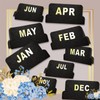 UPAFEXXI-Leather Monthly Tabs, 48 Pcs Planner Tabs, Calendar Month Stickers