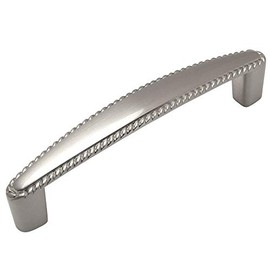 10 Pack - Cosmas 4111SN Satin Nickel Rope/Scroll Cabinet Hardware Handle Pull - 3-3/4" Inch (96mm) Hole Centers