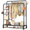 Double Rods Clothes Rack Clothing Rack with 4 Tier Storage