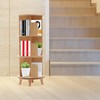 CNCEST 3 Layers Rotating Bookshelves, 360° Rotating Bookshelf Wooden Bookshelf