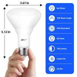 MASTERY MART 36 Pack BR30 LED Bulbs, 65W Equivalent, 5000K Daylight, 700 Lumens, Flicker-Free, Dimmable Flood Lights for Home, Kitchen Long Lasting & Energy Efficient, E26 Base, UL Listed