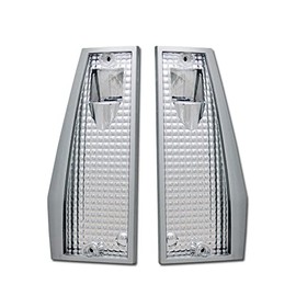 Topline_autopart Chrome Clear Housing Front Corner Turn Signal Lights Parking Lamps k2 Compatible With 84-96 Jeep Cherokee / 84-95 Wagoneer / 86-92 Comanche