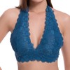 JOJOANS Bralette de encaje halter sin relleno, brasier transparente de