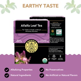 Buddha Teas - Alfalfa Leaf Tea - Herbal Tea - For Health & Wellbeing - With Vitamins, Minerals & Antioxidants - Clean Ingredients - Caffeine Free - OU Kosher - 18 Tea Bags (Pack of 1)
