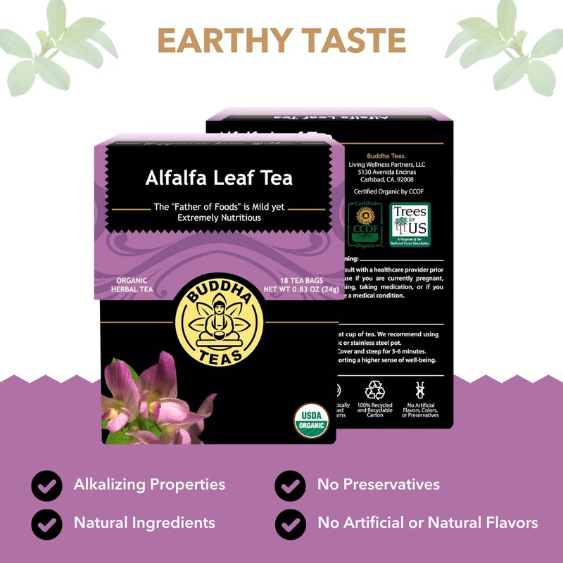 Buddha Teas - Alfalfa Leaf Tea - Herbal Tea -