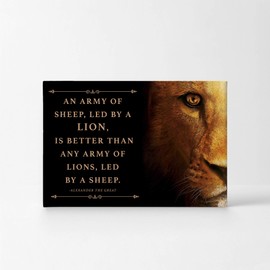 SmileArtDesign an Army Sheep Led by A Lion is Better Than an Army Led by Sheep Quote Canvas Print Motivational Inspirational Wall Art Home Decor Living Room Ready to Hang Made in The USA - 23x36
