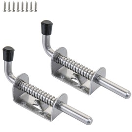 WYIPOLZI 5 Inch/128mm Spring Latch Pin Stainless Steel Barrel Bolt Spring Loaded Locking Latch for Trailer Gate, Barn Door, Garage, Shed 2-Pack