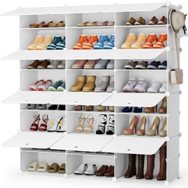 Shoe Storage Cabinet, 48 Pairs Shoe Rack 3 by 8 Tier Shoe Organizer Space Saving Shoe Storage for Closet Hallway Living Room Bedroom Garage