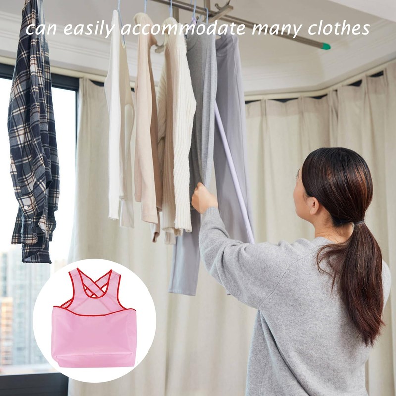 TZMFHD Laundry Apron With Pouch, Exquisite Sleeveless Clothes Drying Apron,