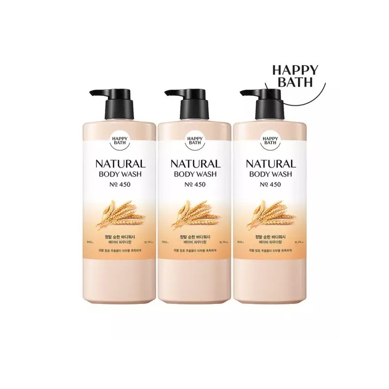 Happy Bath 해피바스 바디워시 900g 3개 (정말촉촉한/정말순한 옵션선택) [01 정말