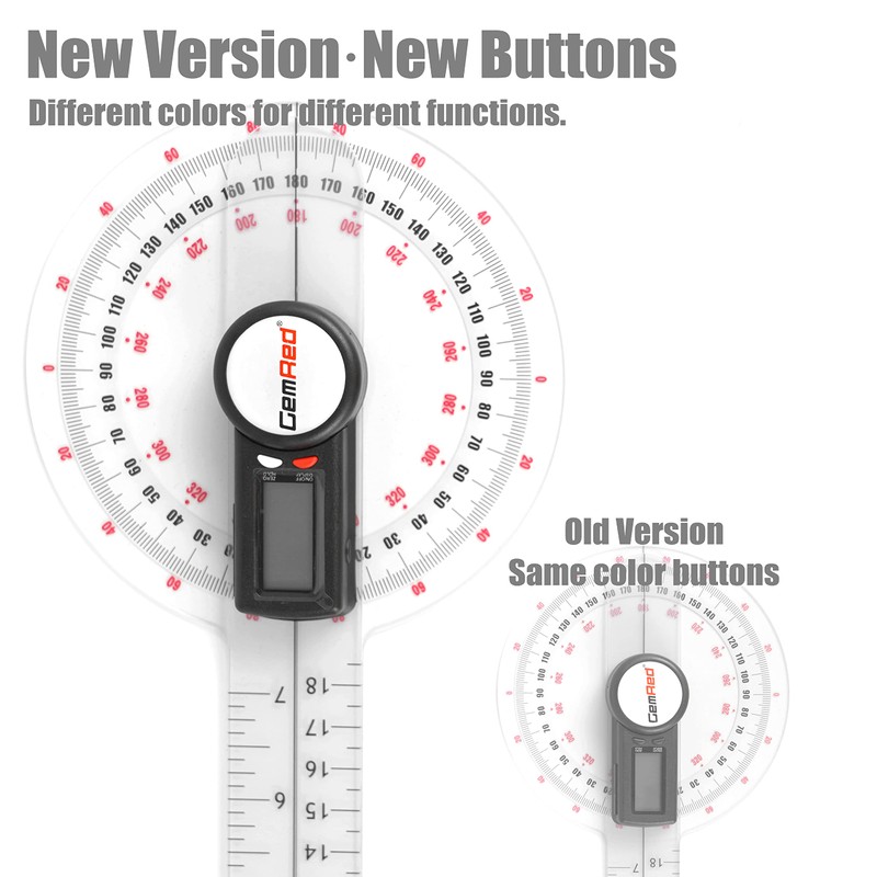 GemRed 12" Digital Goniometer for Joint Range of Motion ROM