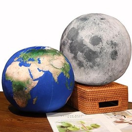10 inch 2 pcs Moon Pillow+Earth Pillow Plush Toy Earth and Moon Stuffed Toy Planet Pillow Astronomy Decor Space Pillows Globe World Globe Stuffed Plush Toy
